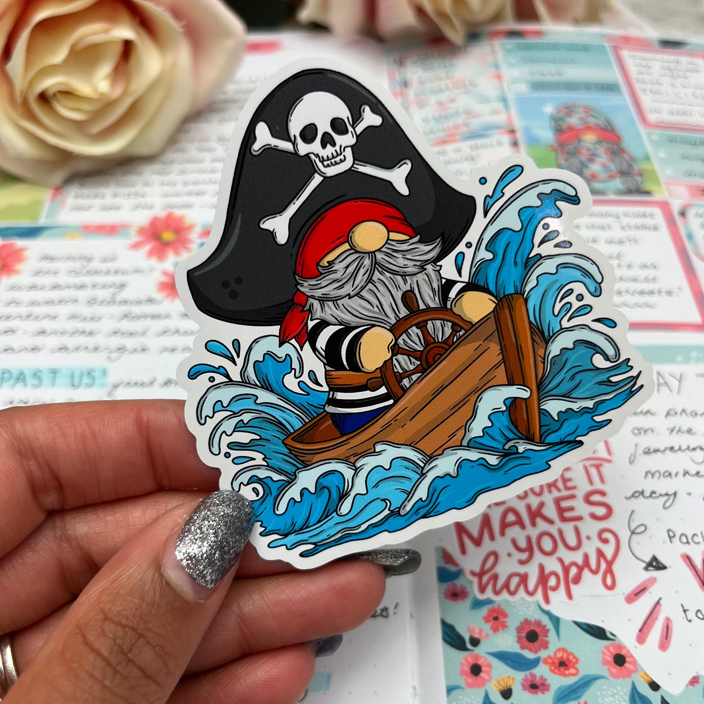 (098) Pirate Captain - vinyl sticker
