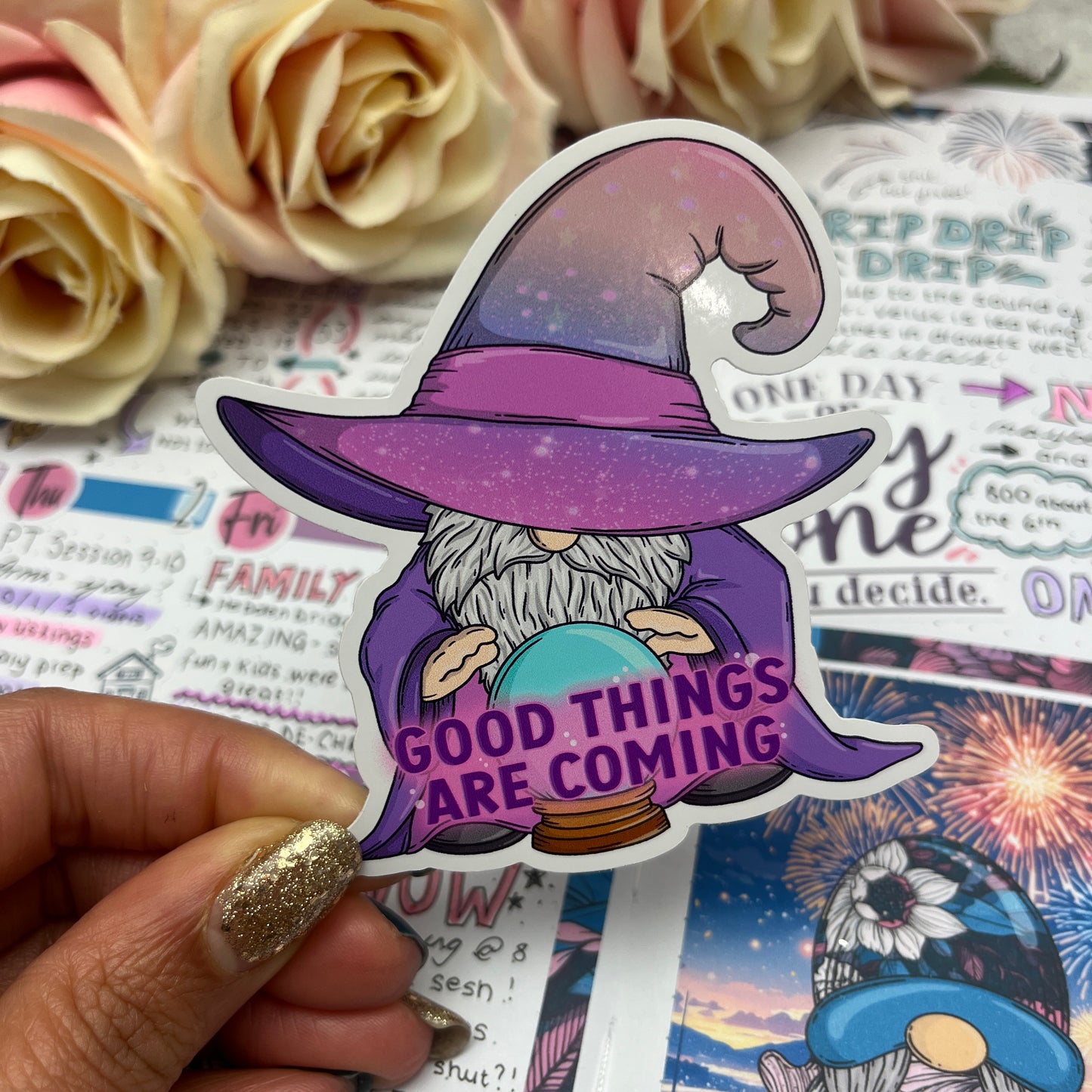 (117) Good things are coming - crystal ball - vinyl sticker