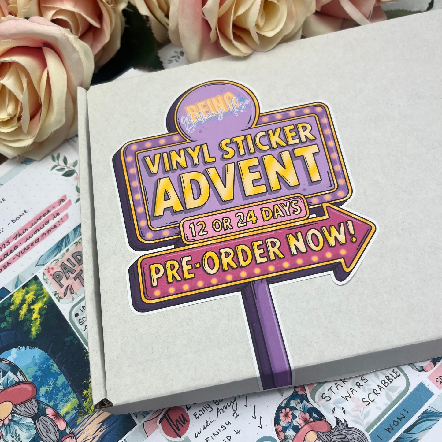 Preorder: Vinyl Sticker 12 or 24 day Advent Calendar