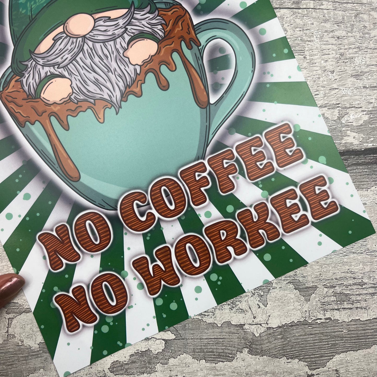 A4 Print - No Coffee No Workee Gonk
