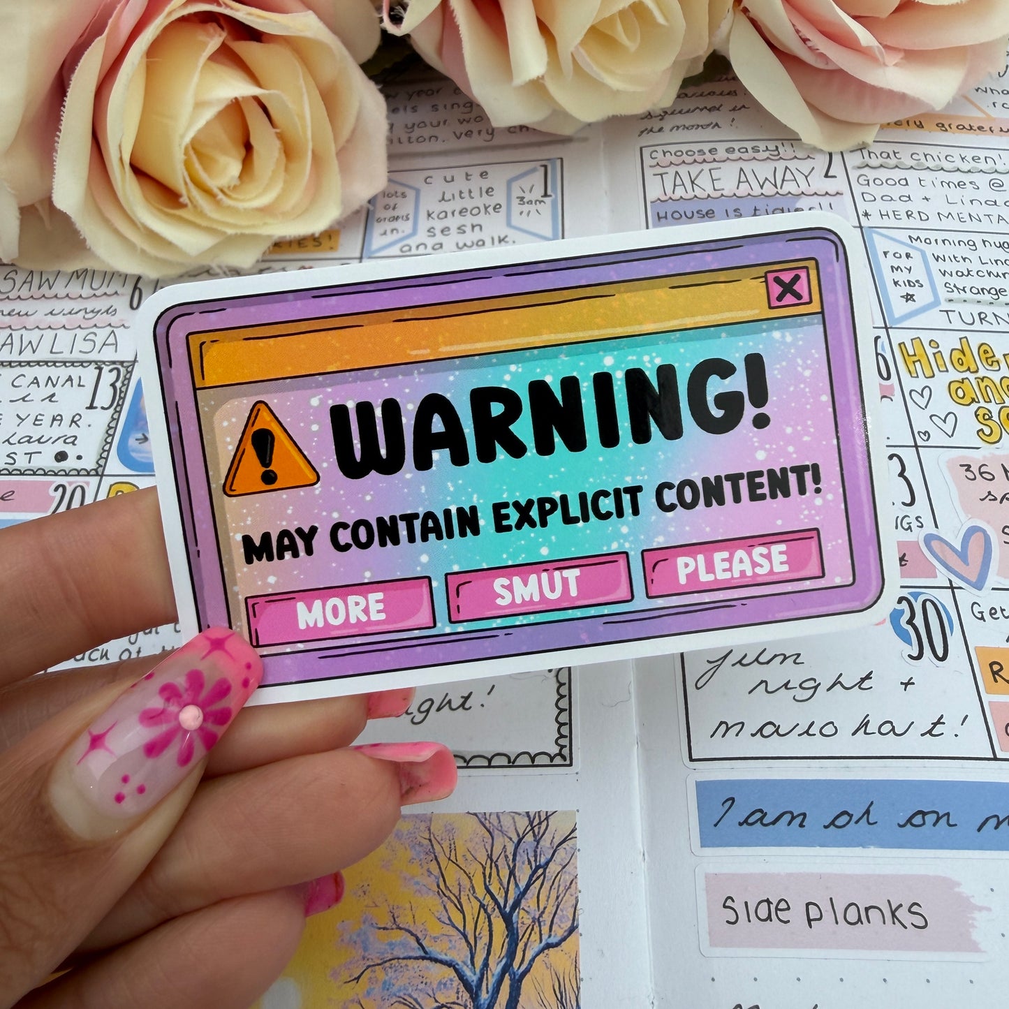 (098) Warning contain explicit content - vinyl sticker