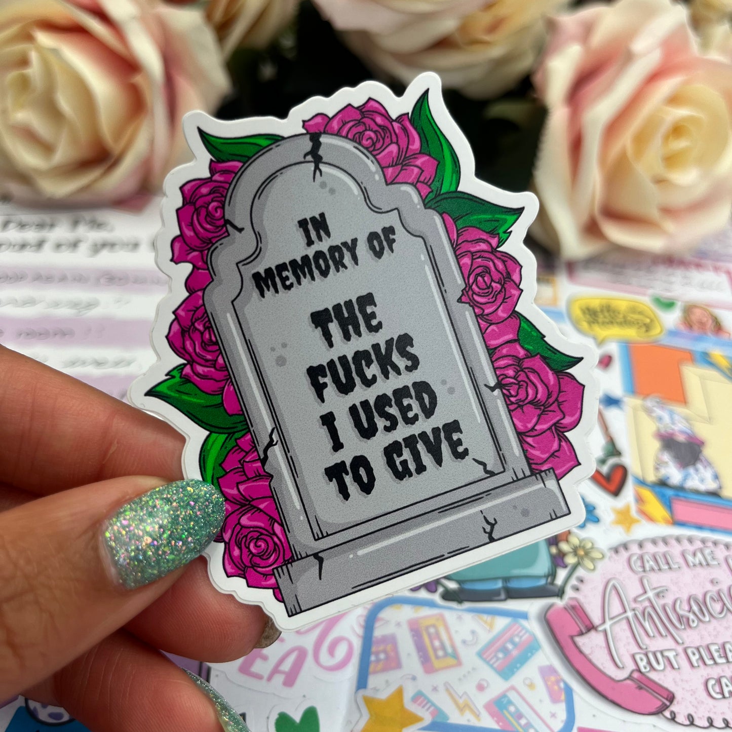 (066) In memory of… - gravestone - vinyl sticker