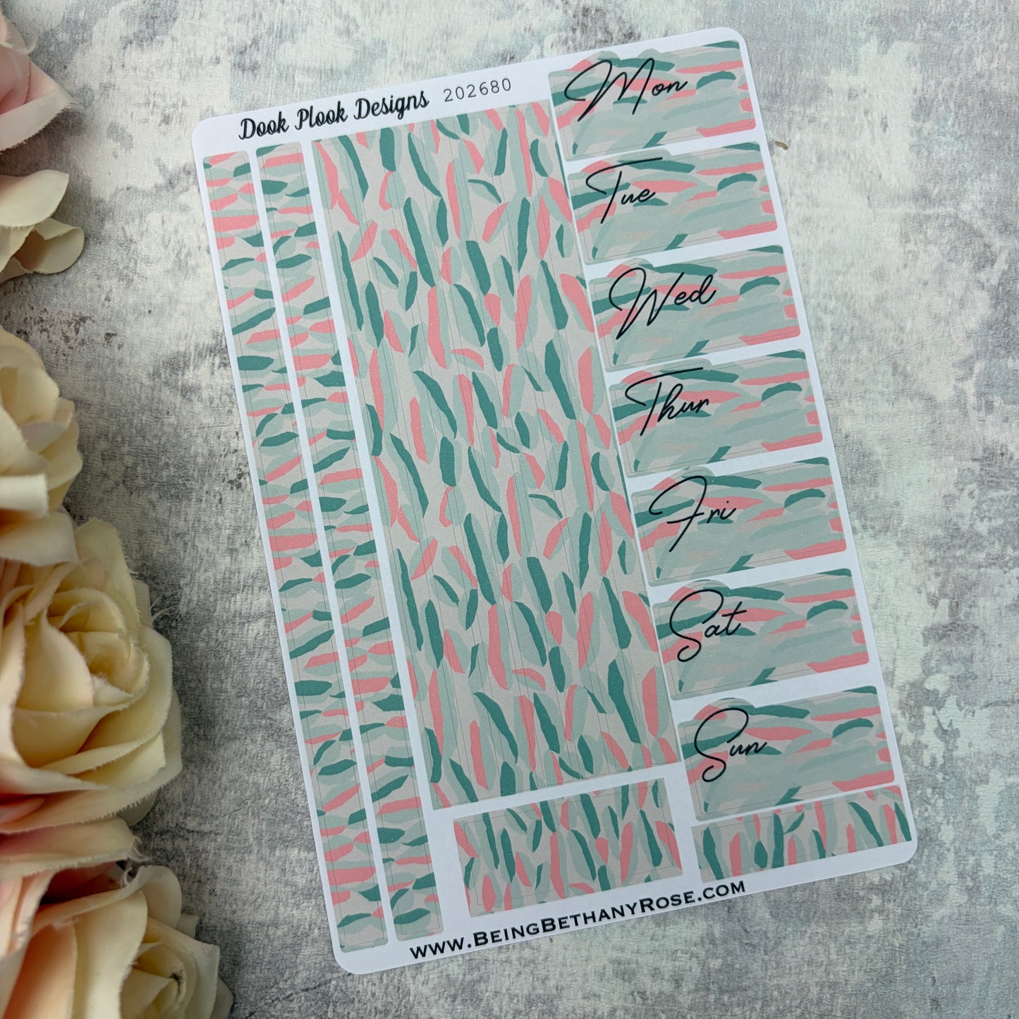 One sheet week planner stickers - stop sign co-ord (2026080)