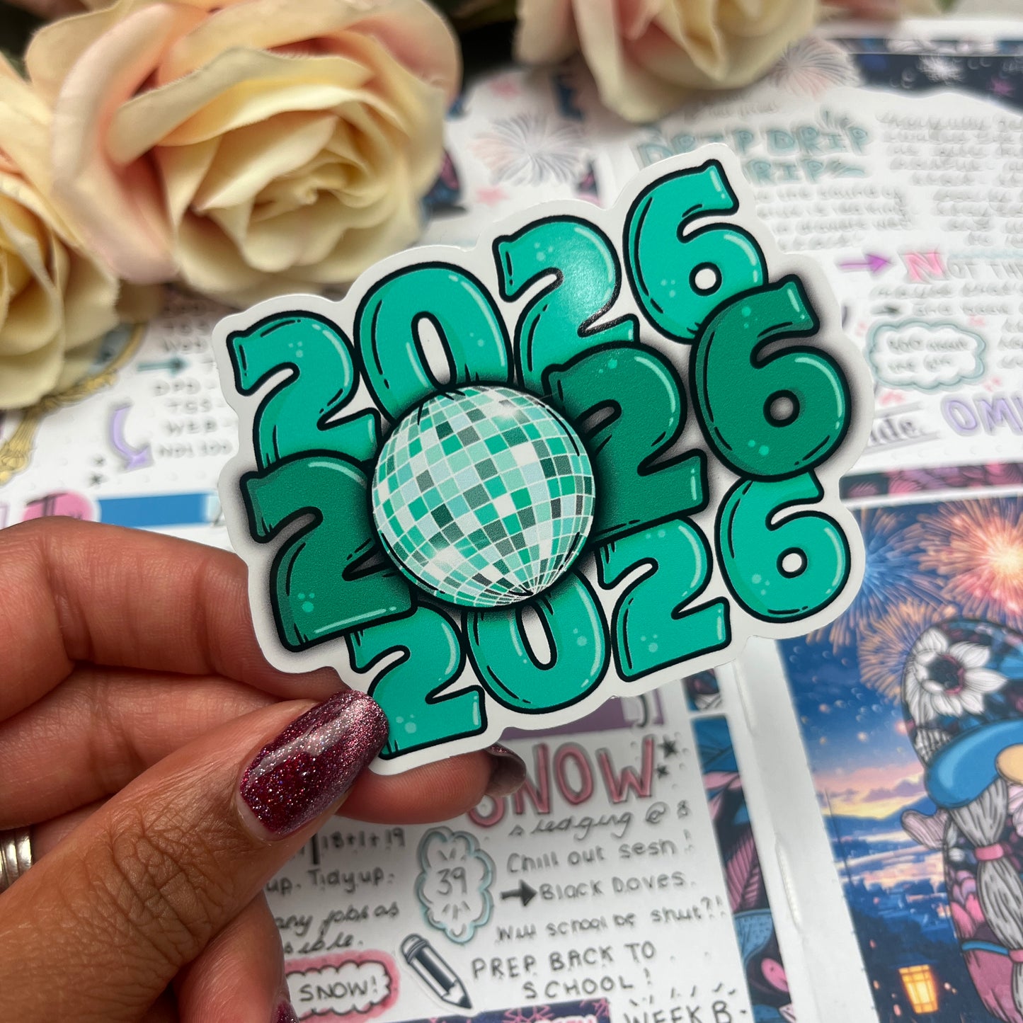 (0134) 2026 - New Year - MINT - vinyl sticker