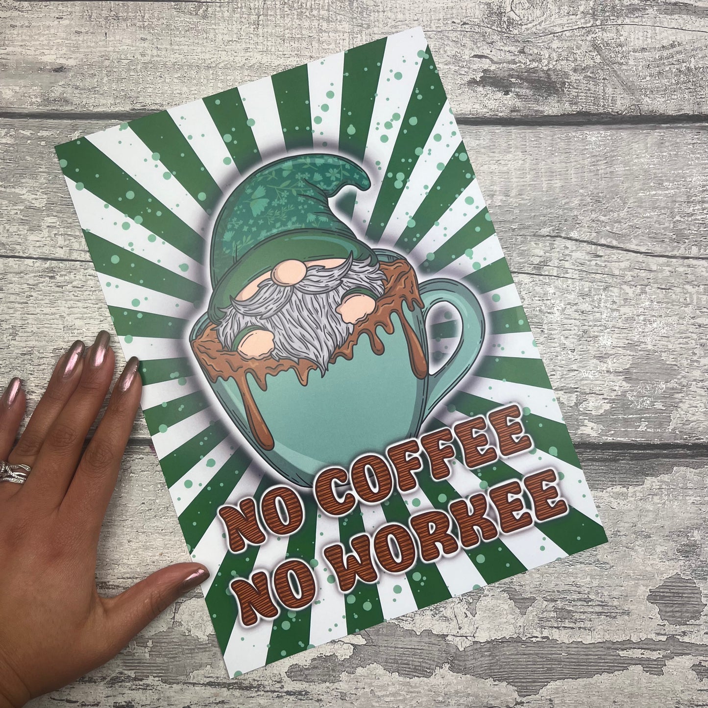 A4 Print - No Coffee No Workee Gonk