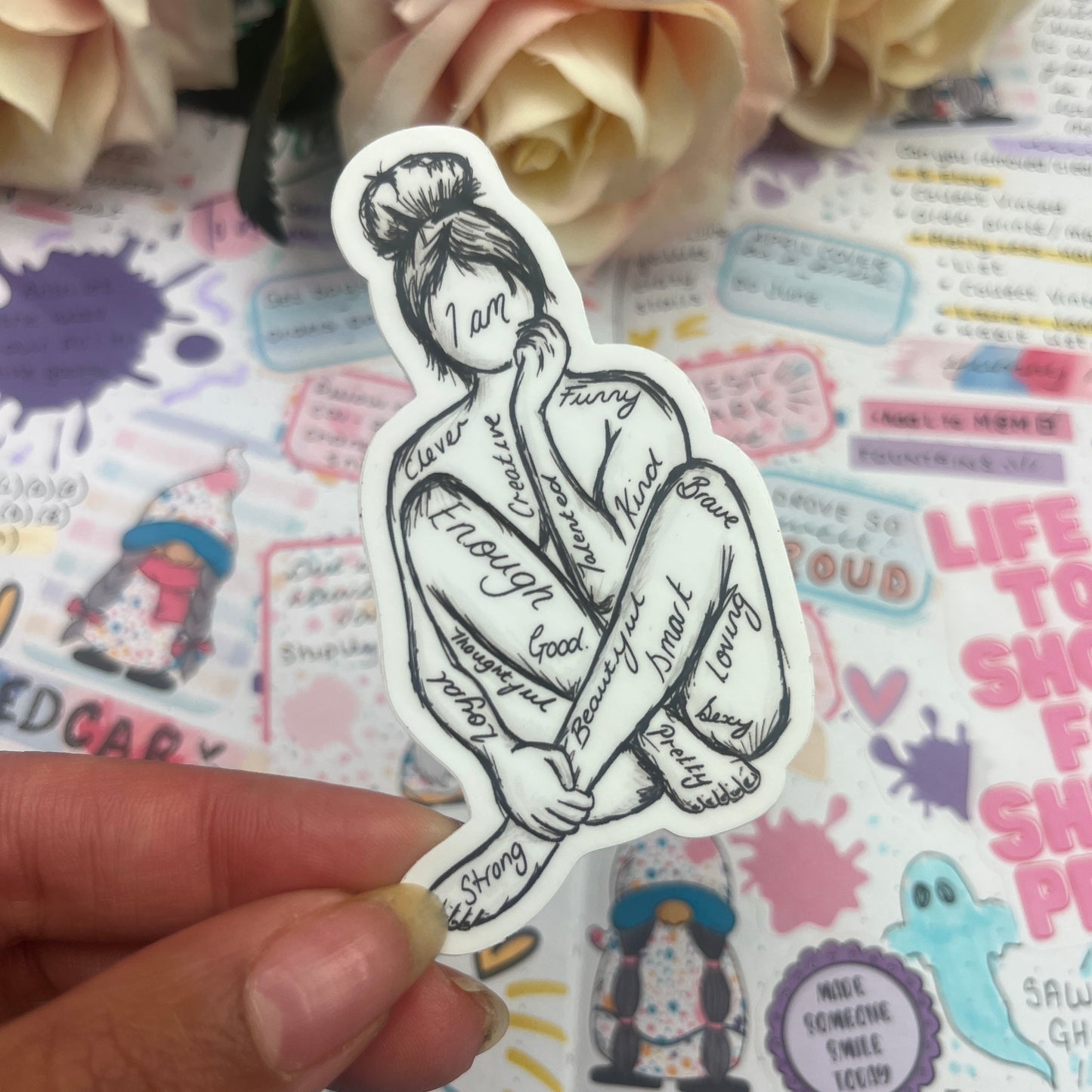 (061) I am (bun) affirmation - vinyl sticker