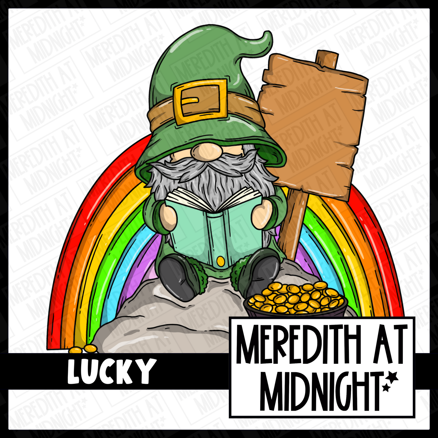 Lucky Niamh St Patrick Day Scene - Individual Gonk Clipart