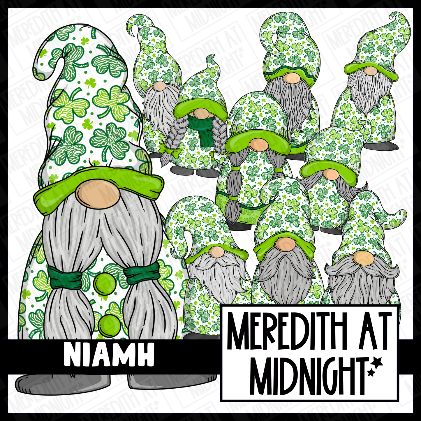 "Niamh" St Patricks Day Gonk / Gnome Clipart / Digital Stickers *INSTANT DOWNLOAD* PNG files