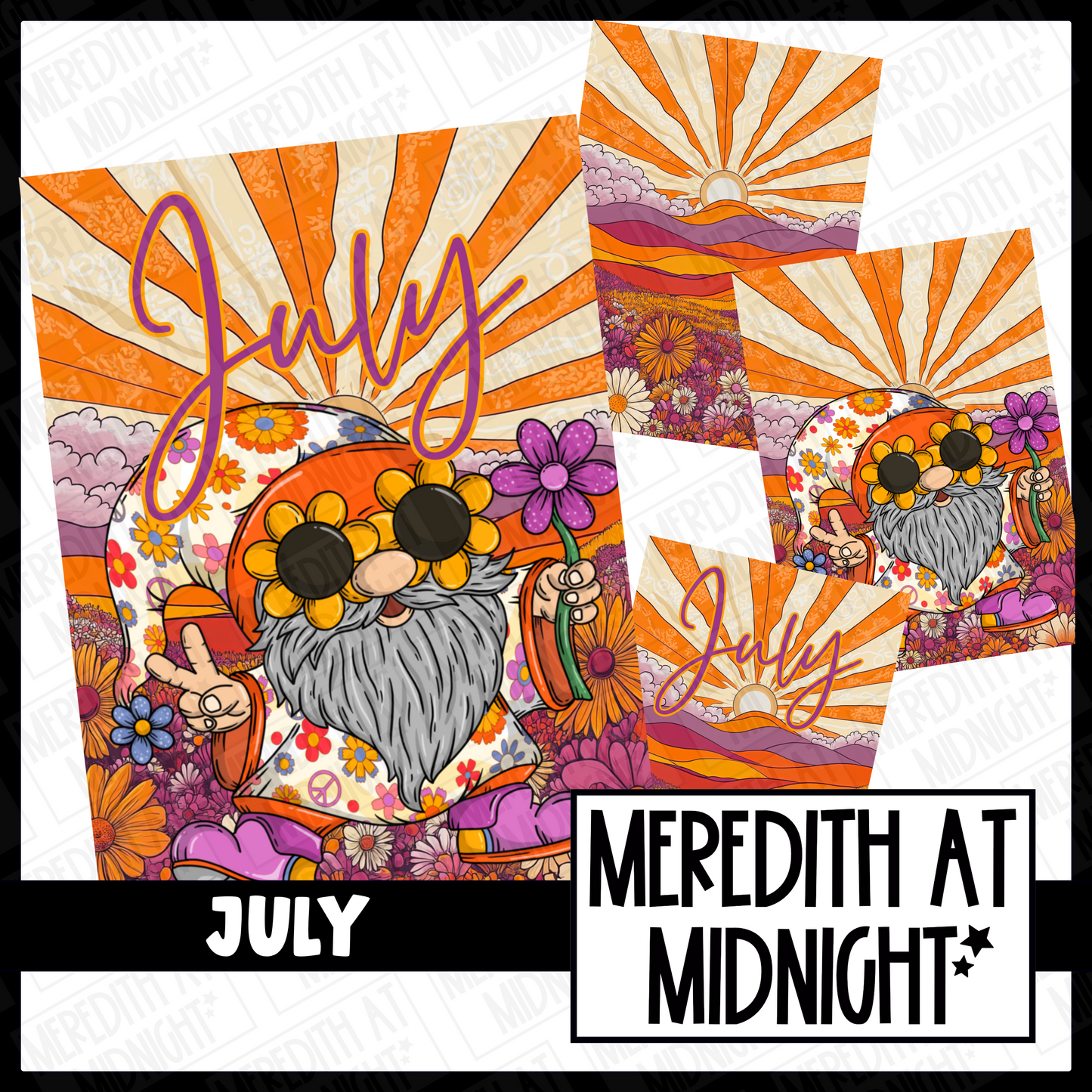 July Cover Page Flower Power (25) - Clipart