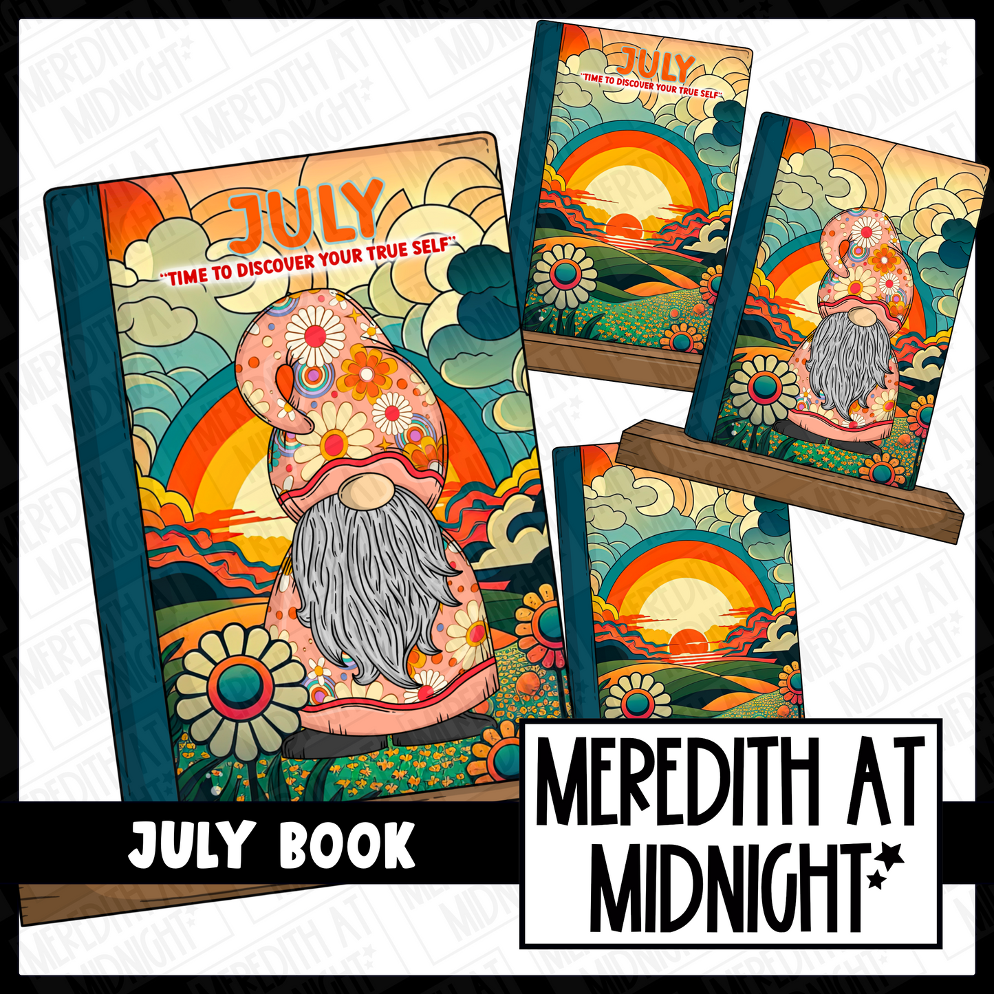 July Book Shelf - Cover Page - Clipart