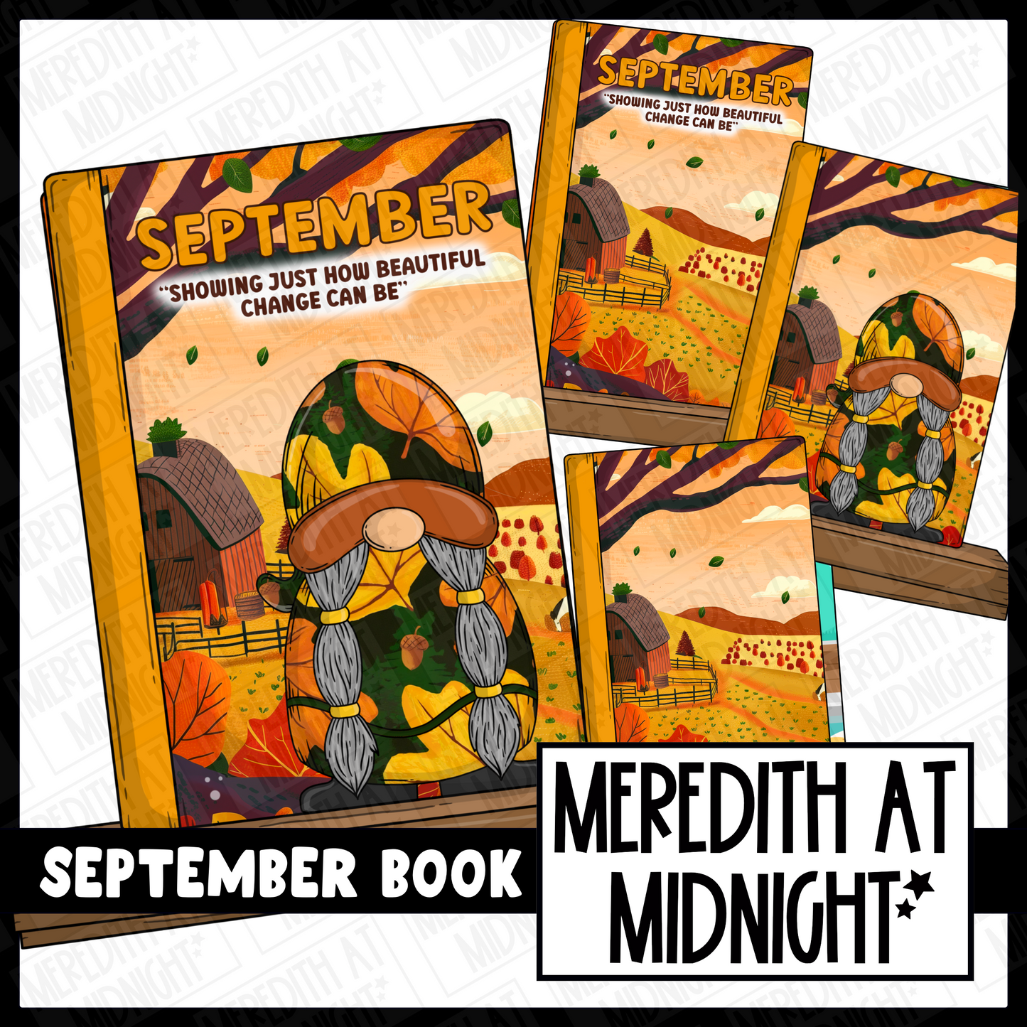 September Book Shelf - Stevie Autumn - Cover Page - Clipart