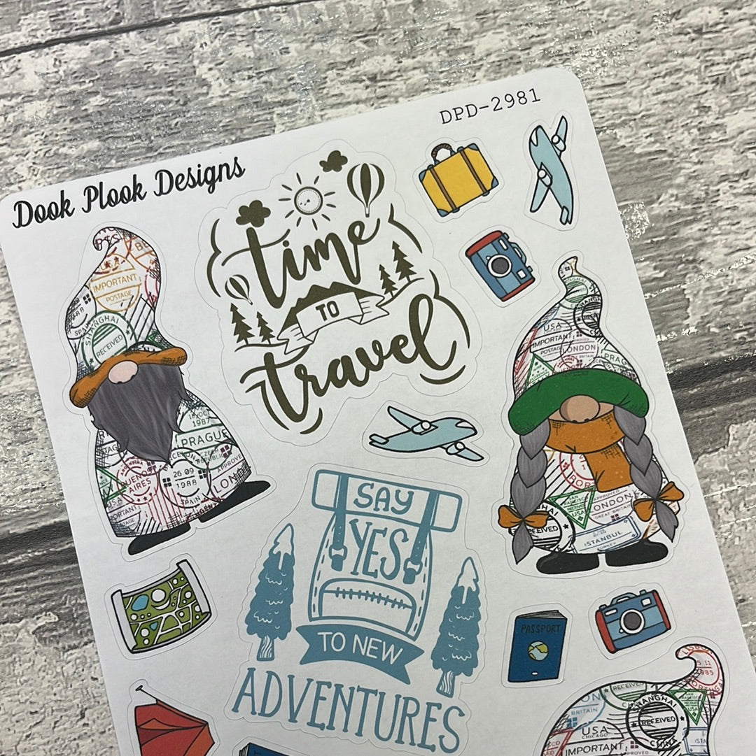 Travel Wanderlust Adventure characters and quotes stickers (DPD2981)