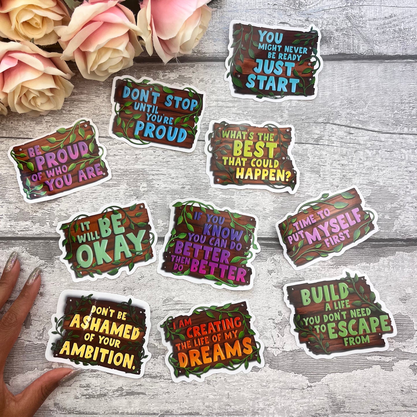 (018) Be proud of who... Wooden Sign Vinyl sticker