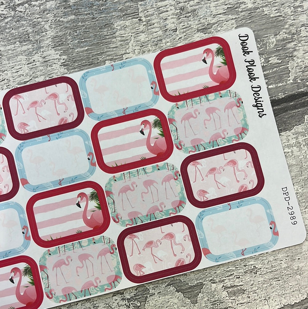 Frankie Flamingo half box planner stickers (DPD2989)