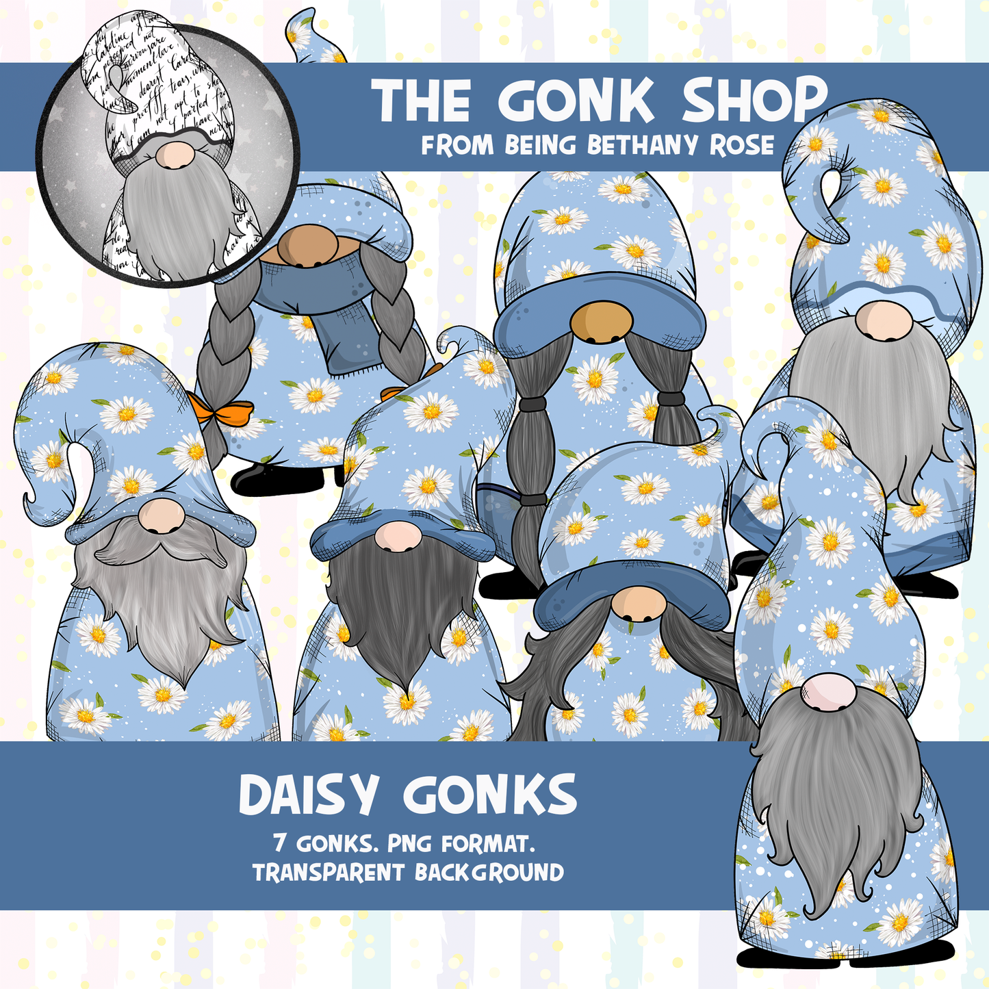 "Daisy" Gonk / Gnome Clipart / Digital Stickers *INSTANT DOWNLOAD* PNG files
