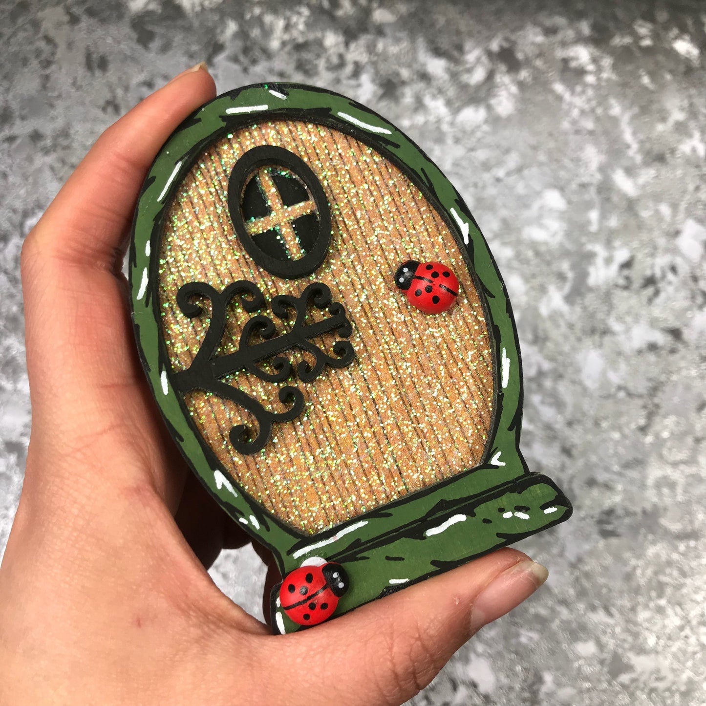 Green and Gold Fairy Door