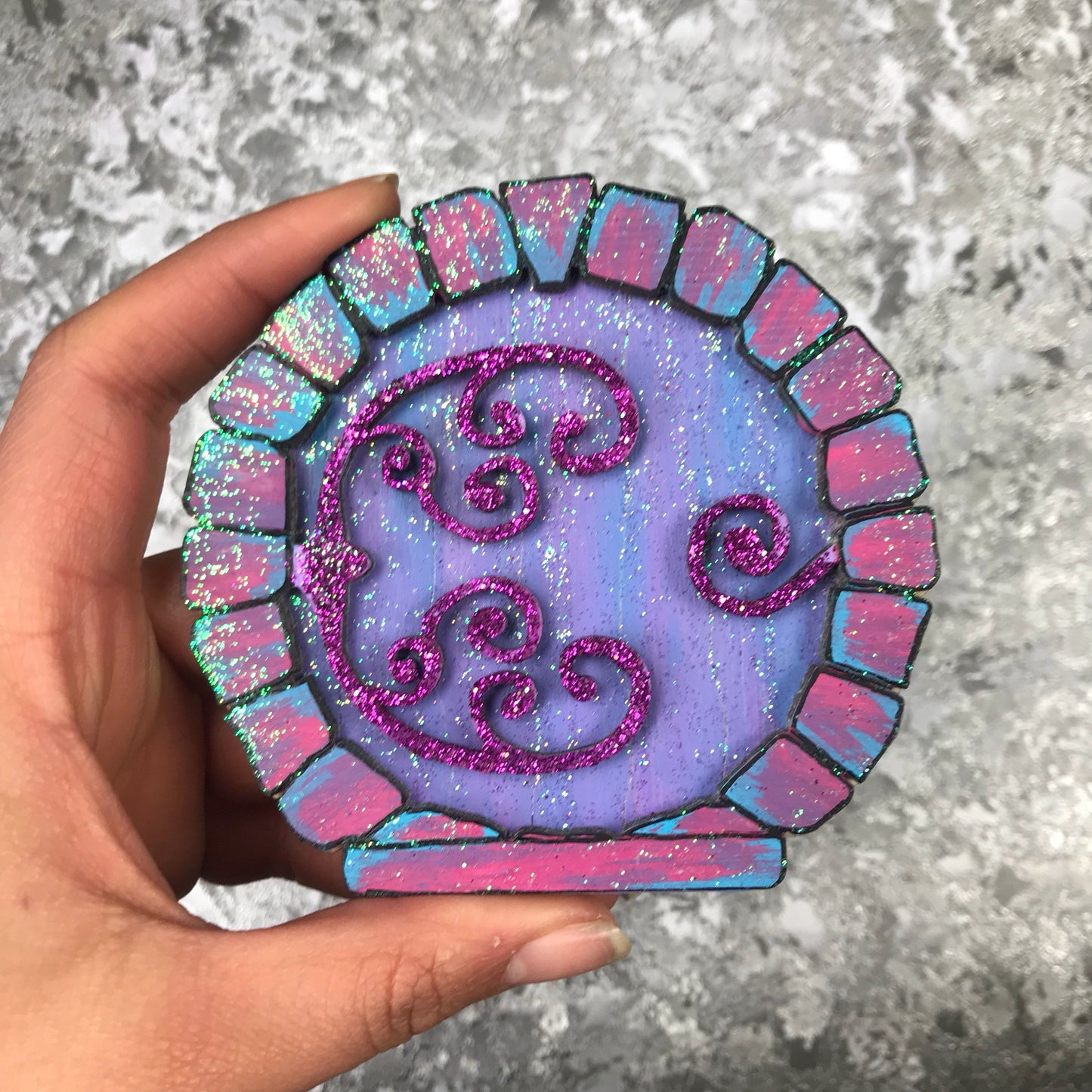 Sparkly blue / pink / purple Fairy Door