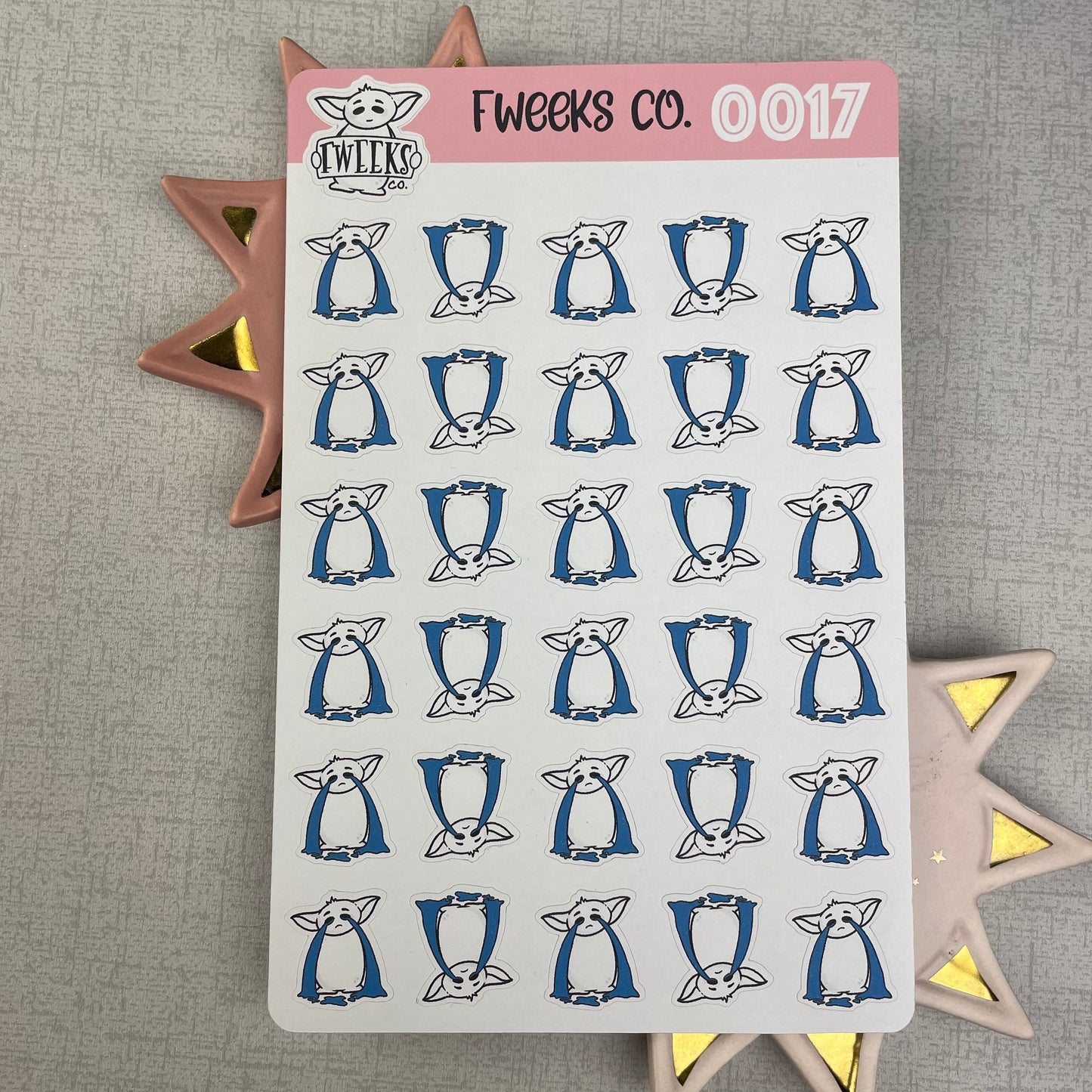 Crying / Sad Fweeks Character Planner Stickers / Happy Planner / Hobinich / TN etc (0017)