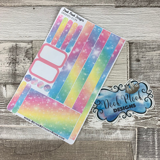 (0199) Passion Planner Daily stickers - Pastel Rainbow