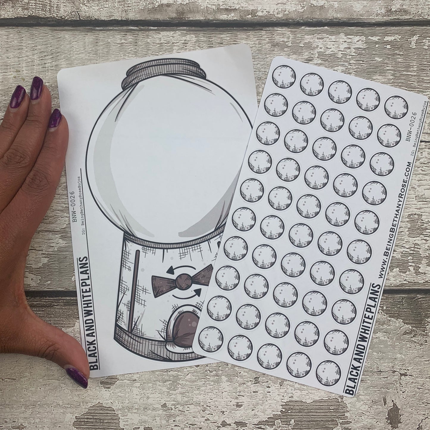 Gumball Machine - Bullet Journal Style Tracker (BNW0026)