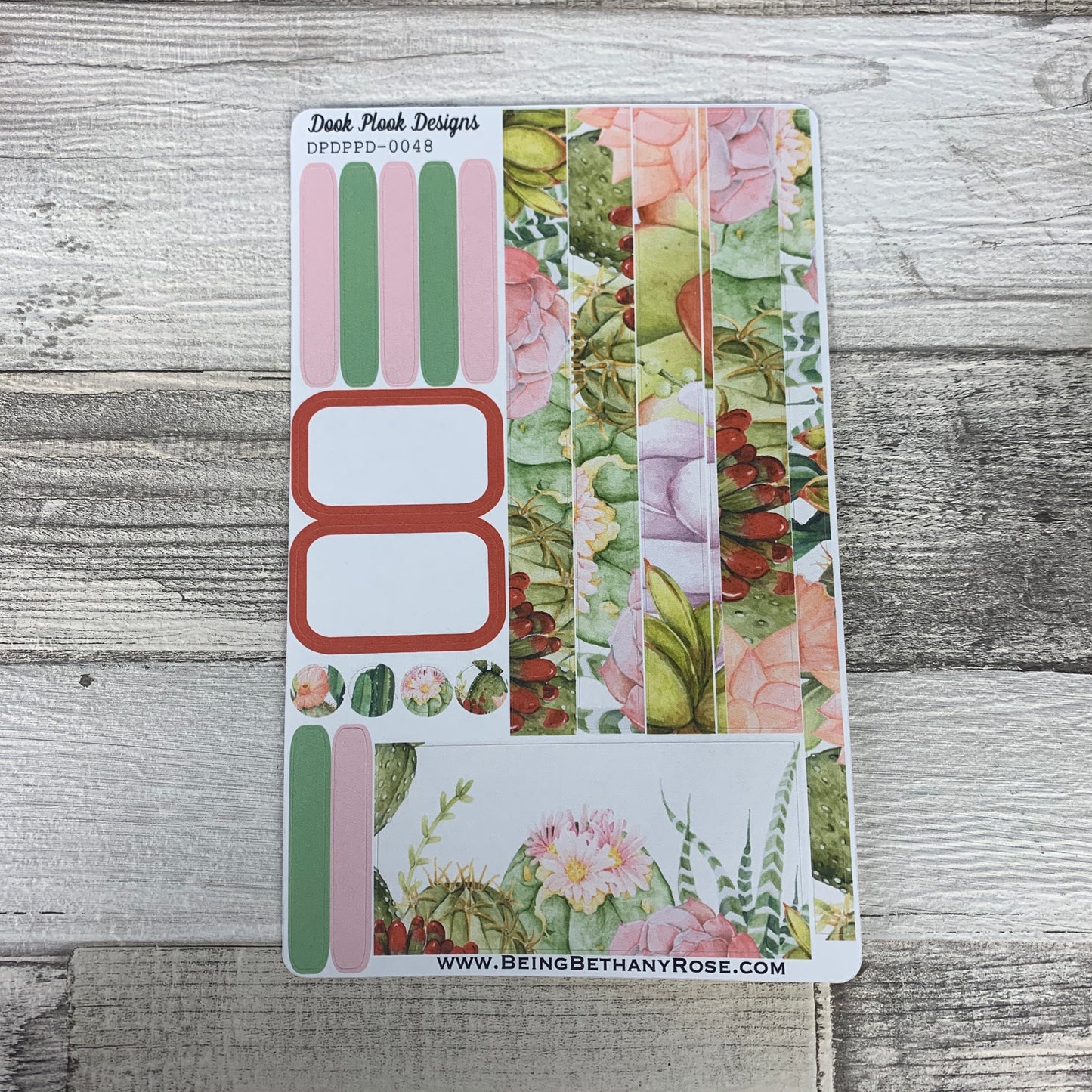 (0048) Passion Planner Daily stickers - Pastel succulents