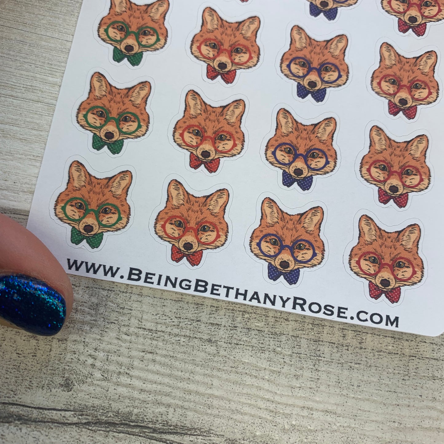 Hipster Fox stickers (DPD326)