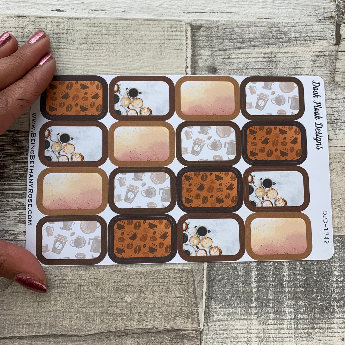 Coffee half box stickers (DPD1742)