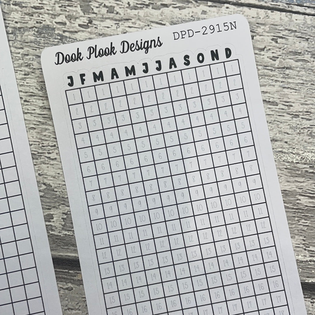 A year in pixels for bullet journals etc (DPD2915)