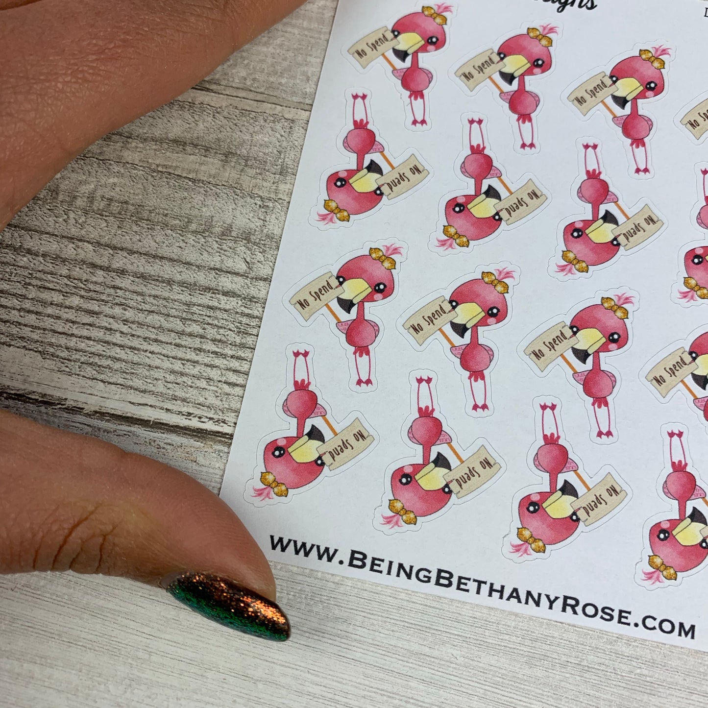 No spend stickers Frankie the Flamingo Stickers (DPD1104)