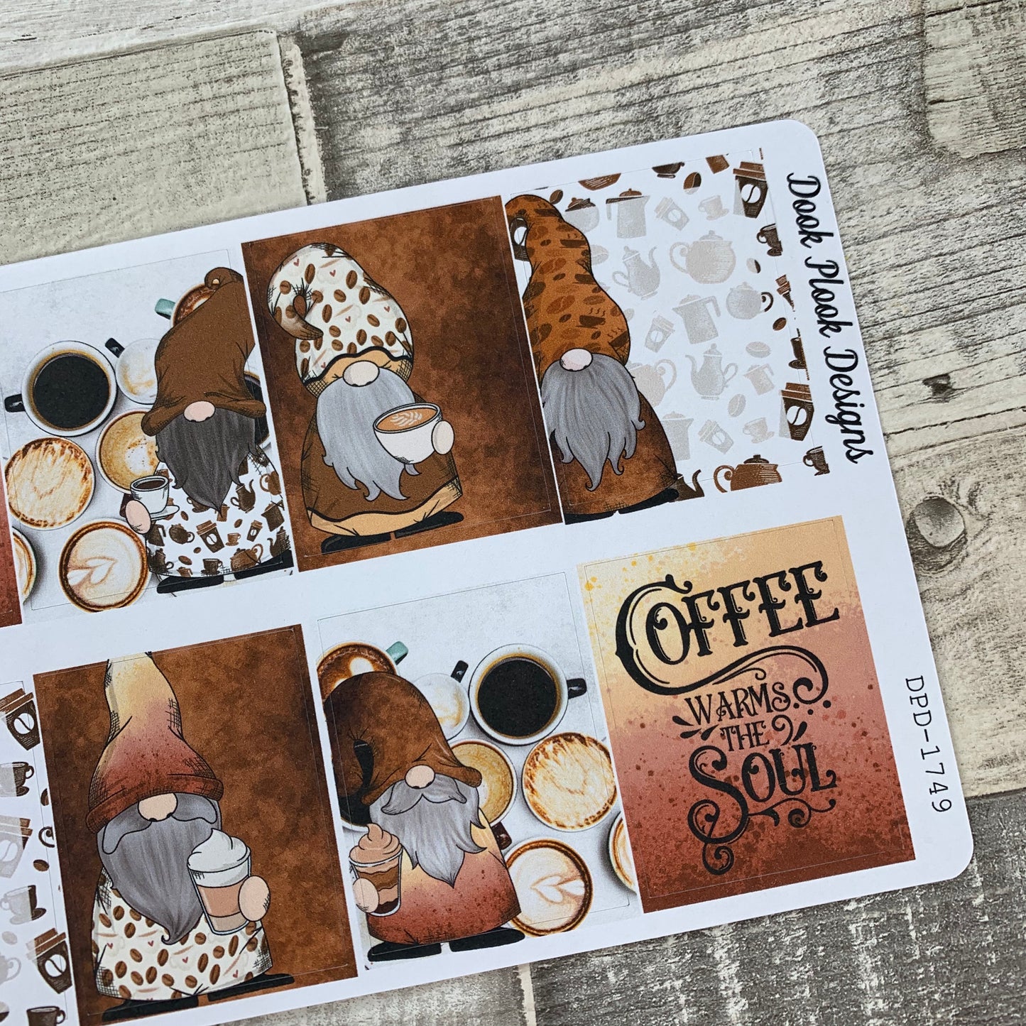 Coffee Gonk full box stickers for Erin Condren (DPD1749)