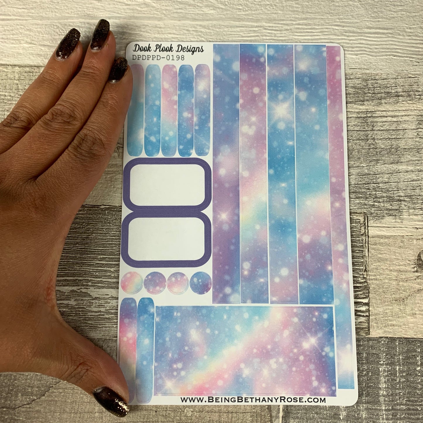 (0198) Passion Planner Daily stickers - Blue Pastel Rainbow