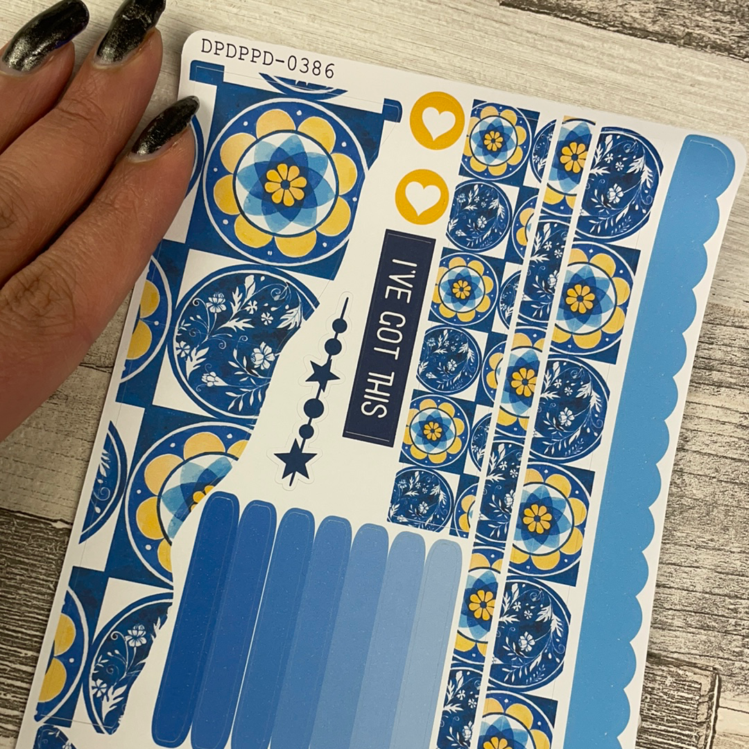 (0386) Passion Planner Daily Wave stickers - Bright Tiles