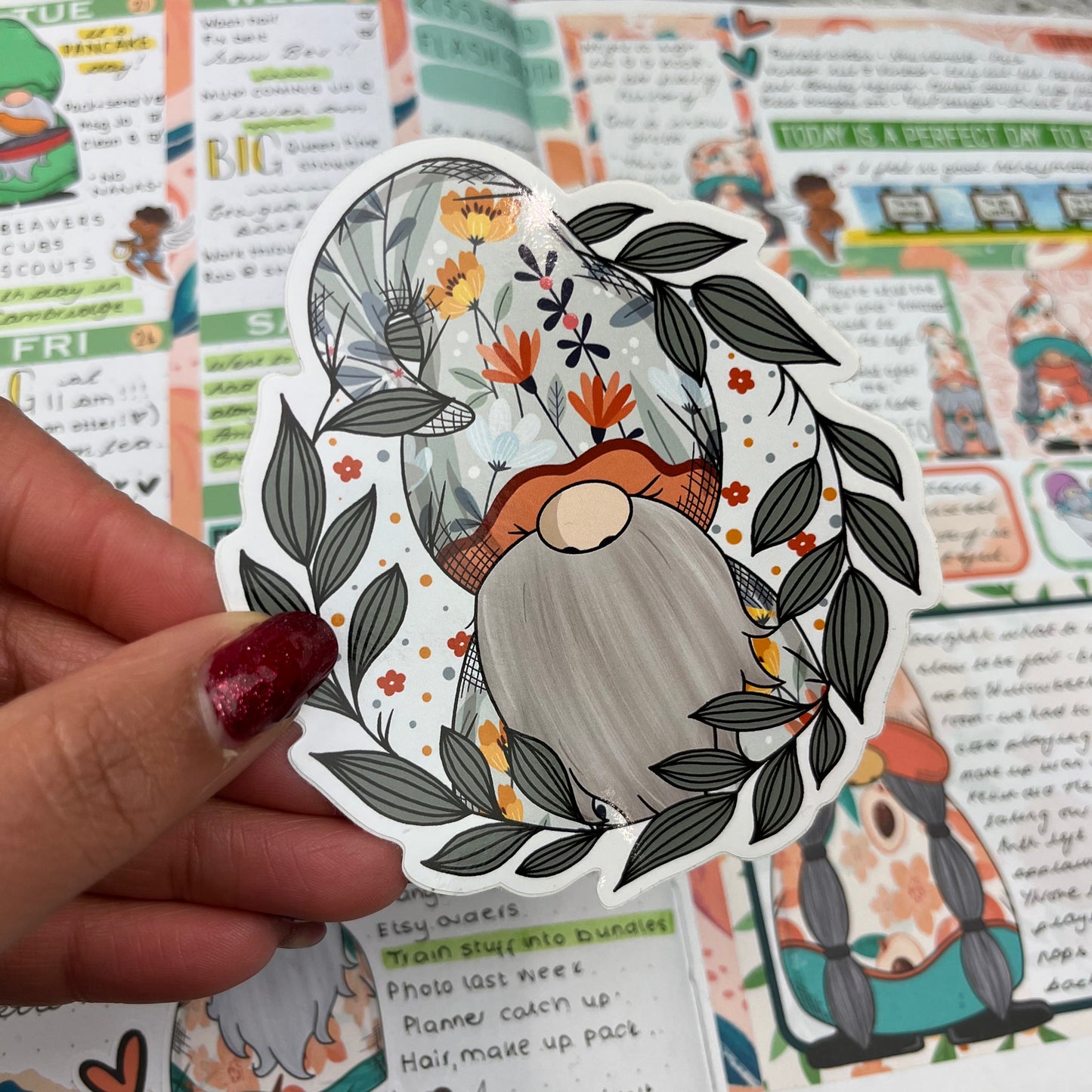 (082) Gnorman Gonk Wreath... Vinyl sticker