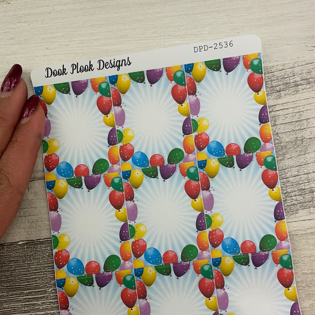 Birthday Balloon full box stickers - standard vertical size (DPD2536)