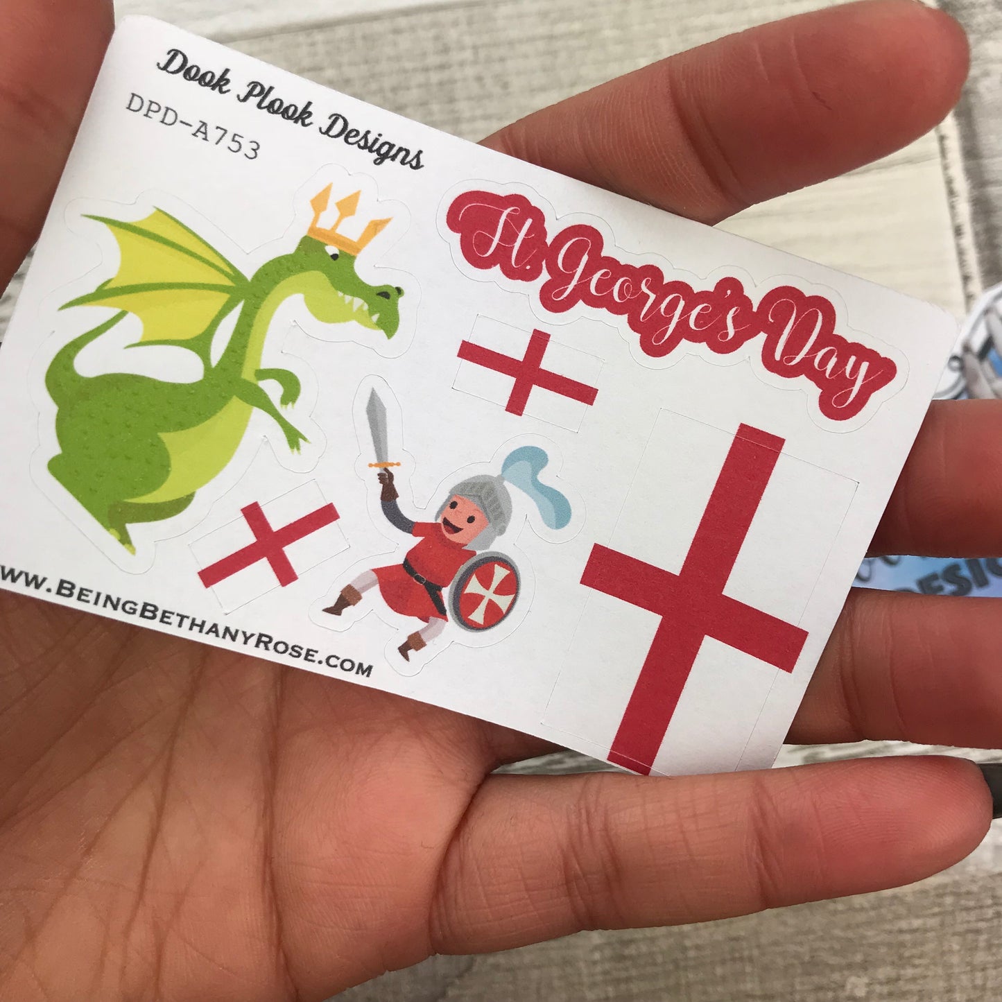 St George's Day stickers (Small Sampler Size) A753
