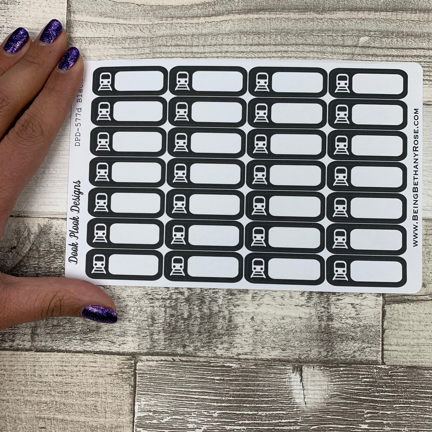 Train boxes stickers with writing space (DPD577)
