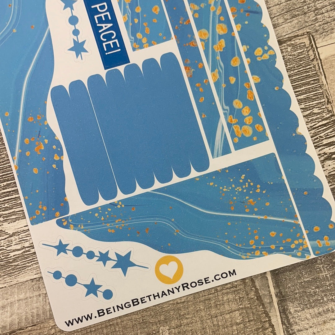 (0607) Passion Planner Daily Wave stickers - peace
