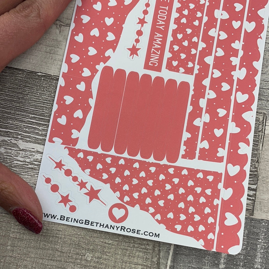 (0627) Passion Planner Daily Wave stickers - Valentines Hearts
