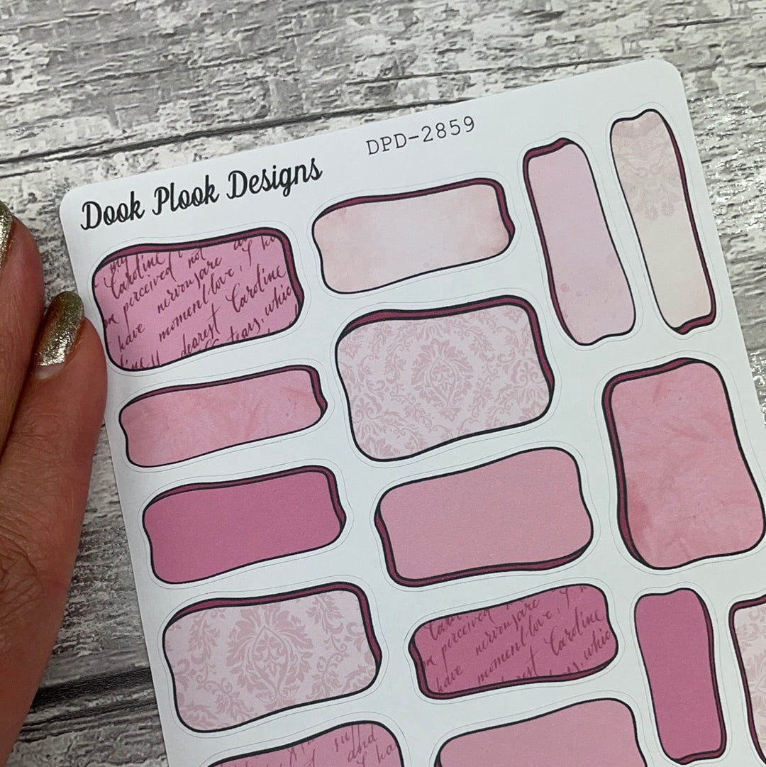 Pink Paige (Love Letters) Hand drawn box stickers (DPD2859)