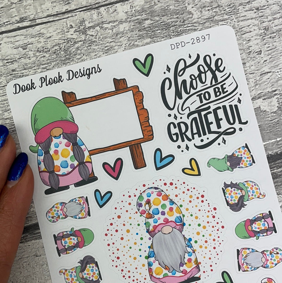 Grateful Confetti Gonks Stickers Journal planner stickers (DPD2897)