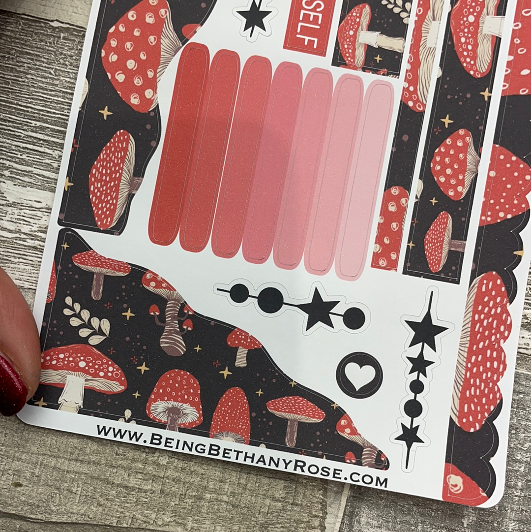 (0426) Passion Planner Daily Wave stickers - Mushroom
