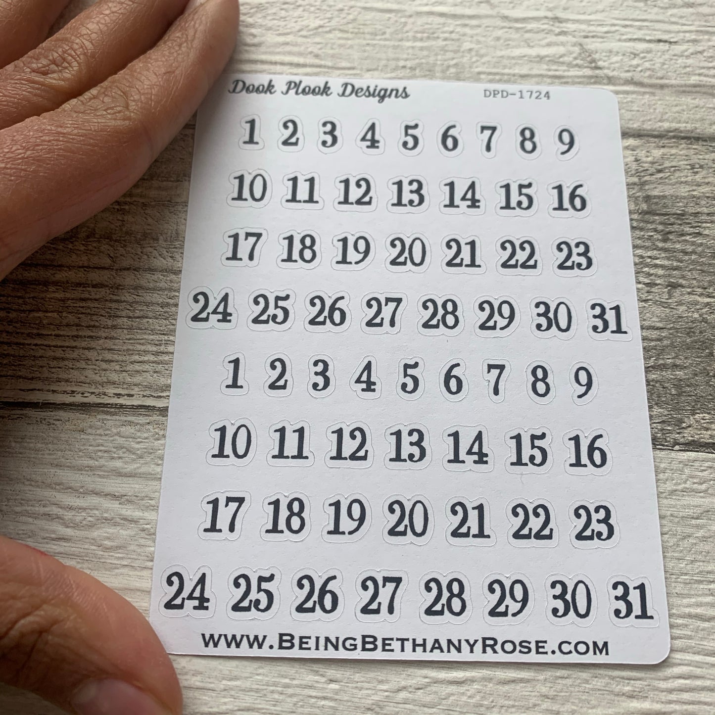 Date Number stickers (DPD1724)
