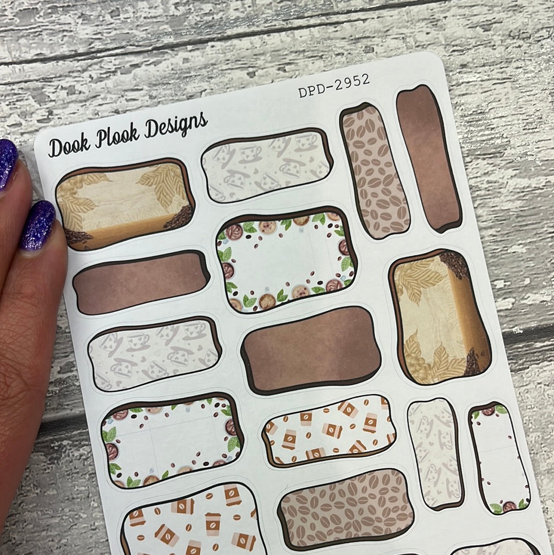 Lottie Coffee Hand drawn box stickers (DPD2952)