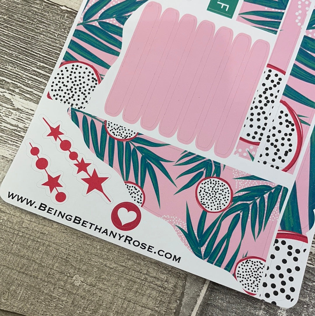 (0508) Passion Planner Daily Wave stickers - Dragon Fruit