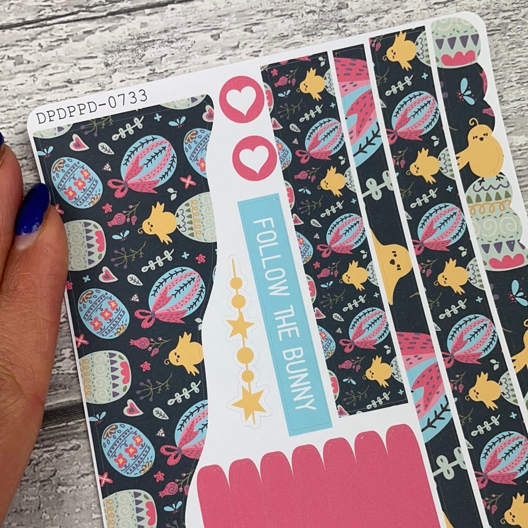 (0733) Passion Planner Daily Wave stickers - Dark Easter