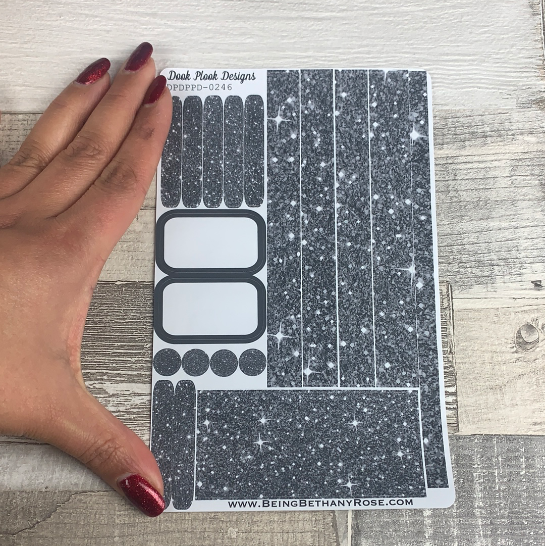 (0246) Passion Planner Daily stickers - Faux glitter