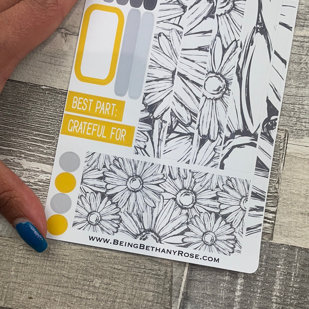 (0499) Passion Planner Daily stickers - Daisy Outline