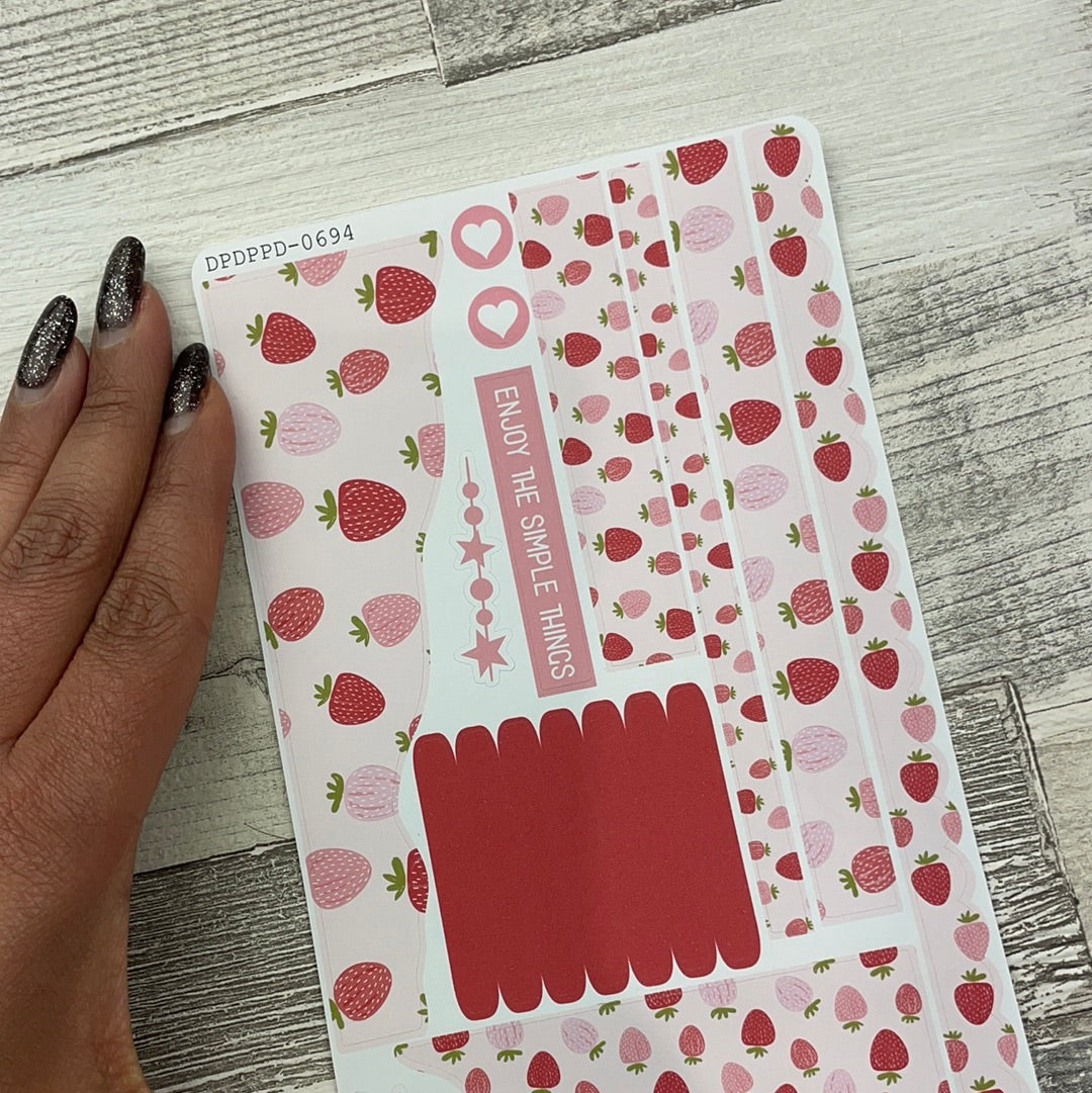 (0694) Passion Planner Daily Wave stickers - Strawberry Dots