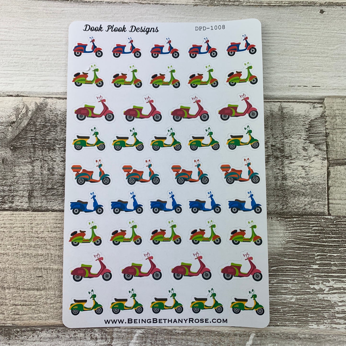 Scooter stickers for Erin Condren, Plum Paper, Filofax, Kikki K (DPD1008)
