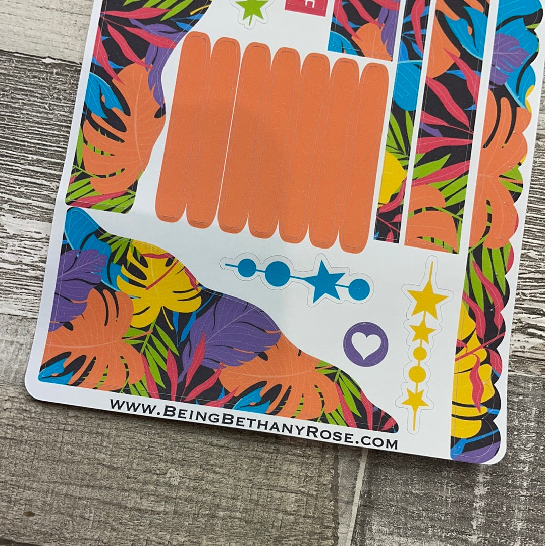(452) Passion Planner Daily Wave stickers - Bright leaves
